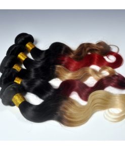 Tissage bicolore légèrement ondulés Remy hair