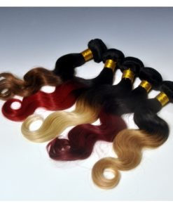 Tissage bicolore légèrement ondulés Remy hair